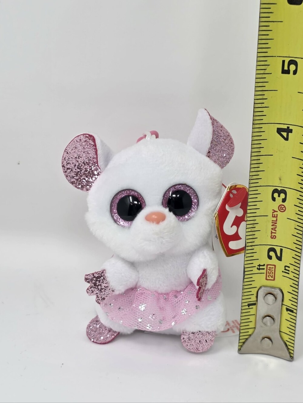 Ty - Beanie Boos - Nina - 6" Ballerina Mouse Plush - Pink Tutu With Tags